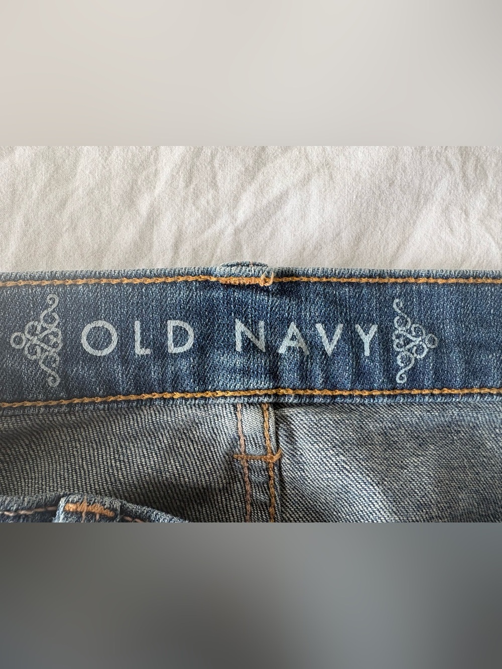 Old Navy Blue Denim Raw Hem Mini Skirt, Size 14 - Picture 6 of 8